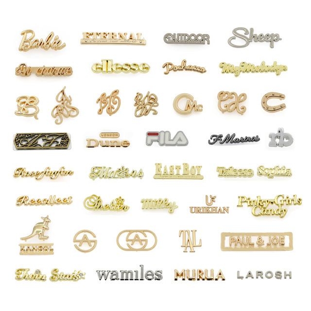 Swimsuit Seawater Resist Clothing Accessories Custom Brand Logo Engraved Metal Plating Sewing Label Tag for Garment Swimwear