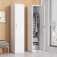 Armoire de rangement résidentielle en acier robuste à porte simple, format compact, pour chambre à coucher