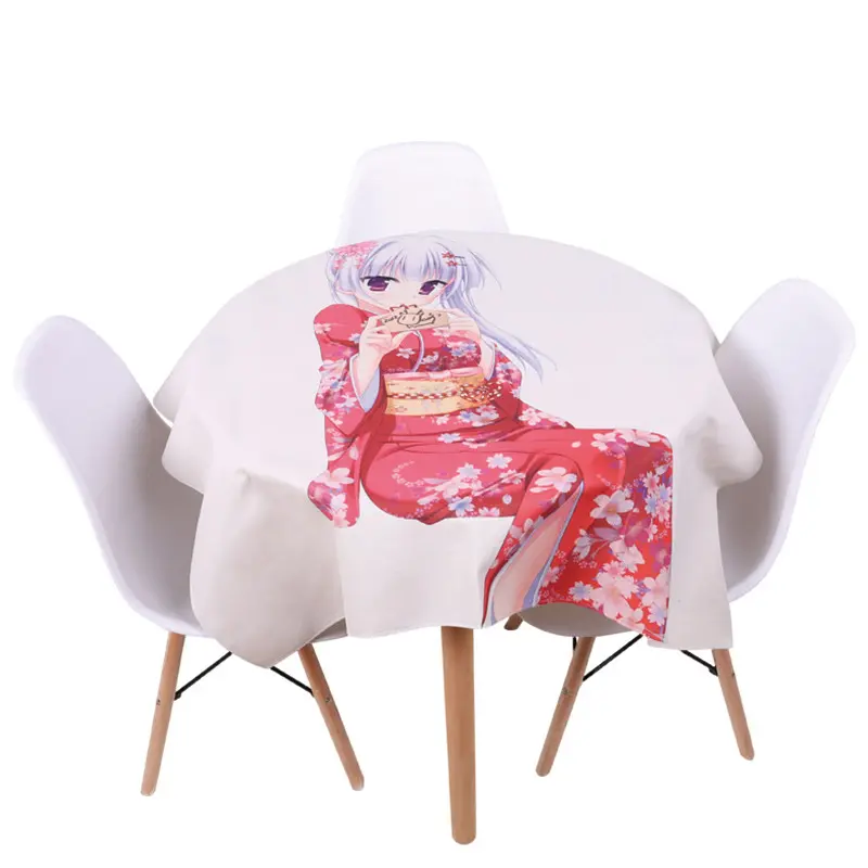 Customize any pattern cartoon animation cotton linen round table cloth to customize the thick family dining tablecloth