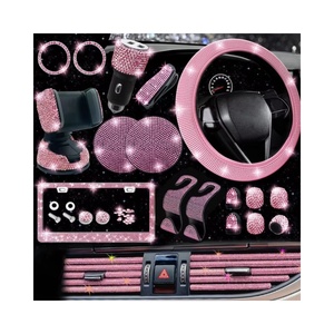 Universal Automotive New Bling Diamond Leather Cool Juegos de cubiertas para <span class=keywords><strong>volante</strong></span> para mujeres Cubierta para <span class=keywords><strong>volante</strong></span> - Product Image 1