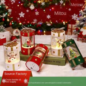 Christmas Gift <b>Box</b> <b>LED</b> <b>Light</b> up Plastic Small Wind <b>Lights</b> Music <b>Box</b> with Battery Powered Luminous Christmas Scene Arrangement - Product Image 2