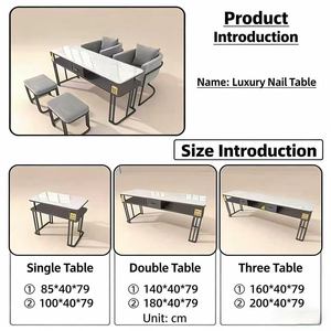 Mesa de Manicura Negra para Celebridades de Internet, Individual, Doble, Triple, Nueva Mesa y Juego de Sillas Especiales para Salón de Uñas de Mármol 2025 - Product Image 6