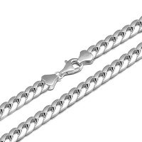 Chaîne cubaine Miami large polie en argent sterling 925 de 6,6 mm, en gros, par rouleau, pour la fabrication de colliers lourds pour hommes