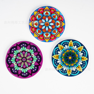 Imanes redondos para nevera con mandala, 3 piezas, pegatinas magnéticas, decoración del hogar, regalos culturales - Product Image 1