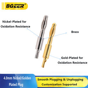 4.0mm バナナプラグ、純銅金メッキ溶接ランタンヘッドピン、ソケットアクセサリーオスコネクタ、電子コネクタ - Product Image 3