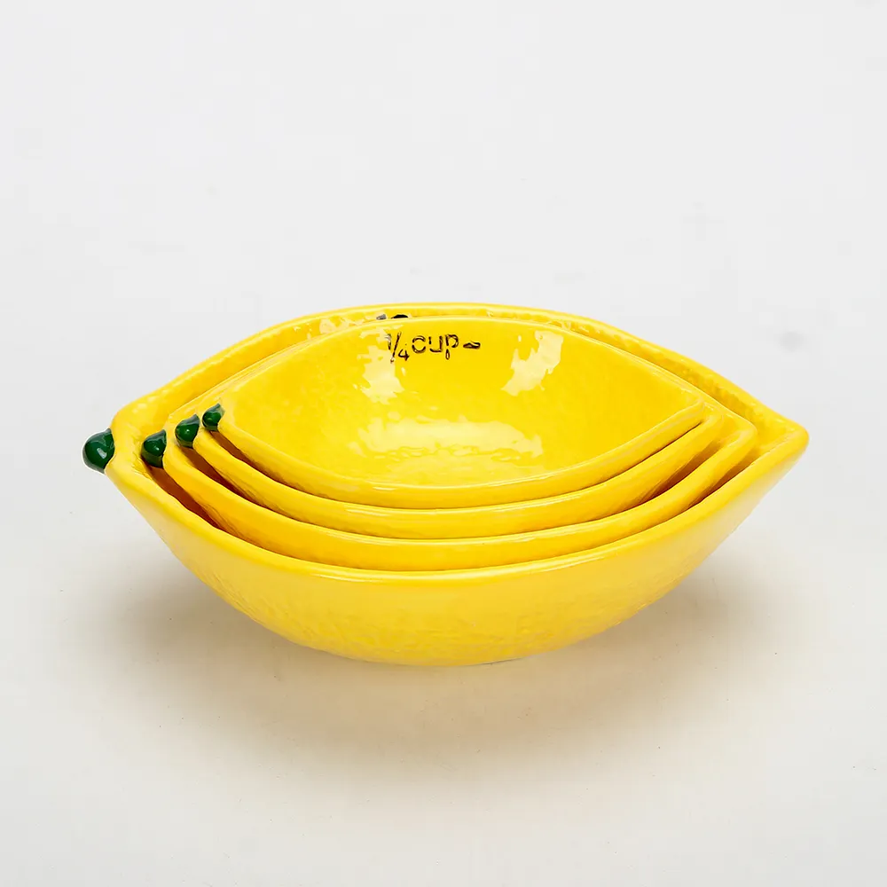 Ceramic Measuring Cup Measuring Bowl Measuring Spoon Lemon Ceramic Creative Home Dishes