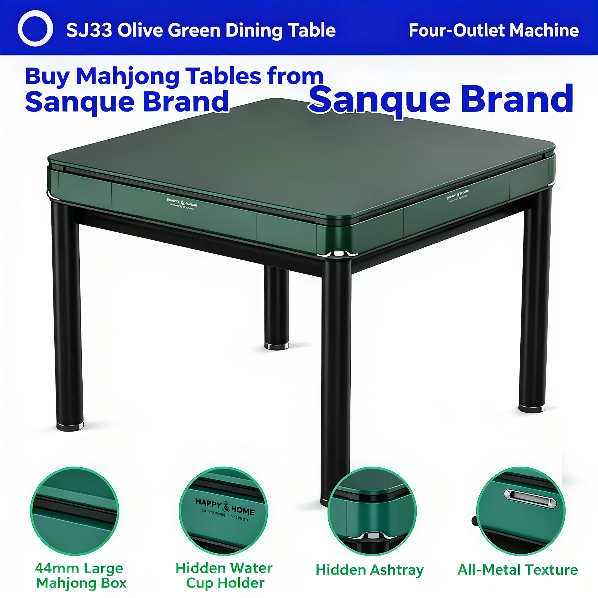 Dining Table Model SJ36 - Green (Four-Seat)