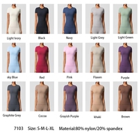 Maßgeschneidertes Kurzarm-Oberteil für Damen Fitness Yoga Bekleidung Gym Workout Freizeit Sportshirt