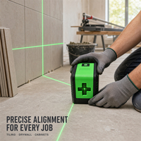Niveau laser industriel auto-nivelant 12 lignes 3D 360 degrés, faisceau vert rotatif, ligne croisée 1,5 mm/7 m, précision, batterie Li-Ion