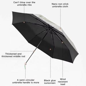 Nuevo Paraguas Plegable de 3 Secciones con Diseño de Dibujos Animados, Negro, con Protección UV, para Uso en Días Soleados y Lluviosos, con Impresión Digital - Product Image 2