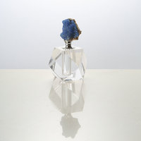 EVERCOSTEC J-0181 Flacon de parfum en verre cristal agate de luxe nordique 12 ml, couvercle au design géométrique, sérigraphie, décoration d'intérieur