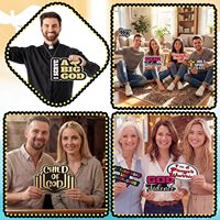 Kit d'accessoires pour photomaton chrétien Beeveer de 24 pièces, panneaux en chevron, croix, impressions bibliques pour événements religieux, célébrations de la foi
