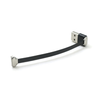 Câble USB A mâle vers USB C mâle 90° °   Câble court à angle droit 100 mm noir USB 2.0 moulé