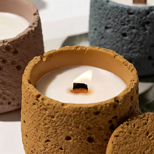 Custom Wholesale Nordic Matte Scented <strong>Candles</strong> <strong>Holder</strong> Embossed Empty Cement <strong>Candle</strong> Container Colorful <strong>Concrete</strong> <strong>Candle</strong> Jar - Product Image 3