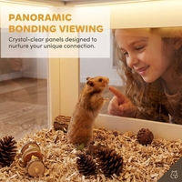 Cage à hamster de style mobilier moderne personnalisée avec armoire de rangement et panneau en acrylique pour habitat d'animaux de petite taille