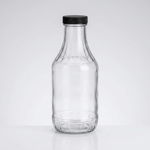 Botellas <span class=keywords><strong>de</strong></span> Vidrio <span class=keywords><strong>de</strong></span> 16 oz con Forma Personalizada para Salsas Picantes, con Tapas <span class=keywords><strong>de</strong></span> Rosca y Boca Ancha, para Leche, Bebidas, <span class=keywords><strong>Aceite</strong></span> y Aderezos para Ensaladas - Product Image 2