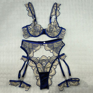 Nouvelle ceinture de jarretière sexy ultra-fine transparente brodée, ensemble de lingerie sexy, soutien-gorge <span class=keywords><strong>grande</strong></span> <span class=keywords><strong>taille</strong></span> pour poitrine généreuse - Product Image 6