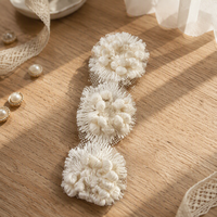 Dentelle en coton blanche 3D motif fleur de maïs du fabricant, bande de dentelle florale brodée pour robes et accessoires