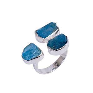 ที่สวยงาม Apatite แหวนแต่งงานสำหรับสาวธรรมชาติดิบเครื่องประดับอัญมณี925เงินสเตอร์ลิงแหวนทำด้วยมือที่กำหนดเองขายส่ง - Product Image 1