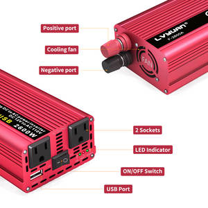 <span class=keywords><strong>LVYUAN</strong></span> 2000W 2500W Peak Power <span class=keywords><strong>Inverter</strong></span> <span class=keywords><strong>1000W</strong></span> 12V à 110V avec USB pour une utilisation de secours en voiture - Product Image 5