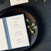 Livrets de menus de mariage en papier fait main Greenery – Menus de dîner personnalisés modernes pour événements avec messages