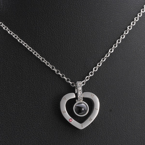 MECYLIFE 100 ti amo regalo di proiezione per il suo regalo di natale collana con cuore regalo di san valentino collana di coppia - Product Image 5