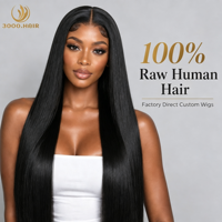Perruque complète en dentelle frontale indienne Remy, densité 200%, 100% cheveux humains bruts, naturelle, réaliste, volumisante, sans colle, personnalisable