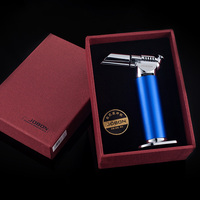 Briquet torche JOBON en alliage de zinc, rechargeable, à flamme jet, pour barbecue, vente en gros, logo personnalisé, gaz butane, flamme réglable, cadeaux promotionnels pour cigares