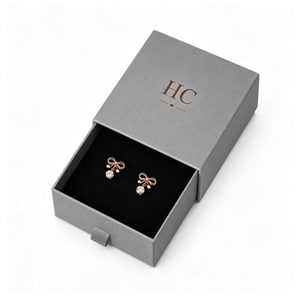 Luxury Special <b>Paper</b> Jewelry Drawer <b>Box</b> Elegant Ribbon Tab Stud Earring Case Custom Logo Foil Stamping Packaging Wholesale - Product Image 5