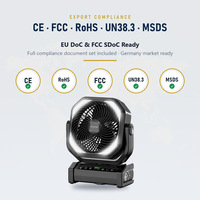 Ventilateur portable Socool 20000mAh avec lampe LED extérieure, double moteur, rechargeable par USB, pour tente, bureau, table, alimenté par batterie