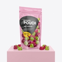 Sachets Doypack en gros refermables avec fermeture éclair pour sucre, snacks, bonbons gélifiés, chewing-gum, qualité alimentaire, logo personnalisé