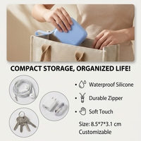 Nouveauté : Mini sac de rangement en silicone personnalisé, porte-monnaie portable, organiseur de câbles