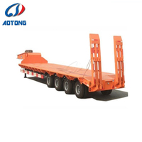 Promotion : Semi-remorque surbaissée 3 essieux 80 tonnes pour équipement de construction lourd