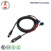 Câble d'alimentation 12V/24V PVC avec prise allume-cigare M12 à code A 4 broches et fusible intégré pour traceur GPS et caméra embarquée