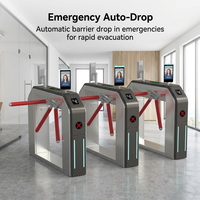 Tourniquet semi-automatique KMS à bras tombant avec lecteur de carte à code QR, barrière compacte à hauteur de taille pour entrée de salle de sport ou bibliothèque
