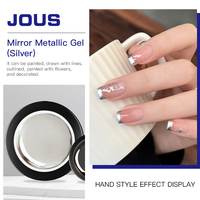 Vernis à ongles gel métallique chromé argenté effet miroir JOUS OEM, super brillant, effet réfléchissant pour la manucure et l'art des ongles, utilisation à domicile et DIY