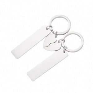 Llavero de Acero Inoxidable con Placa para Grabar con Láser, Etiqueta en Forma de Corazón, Código QR, Regalo de San Valentín para Parejas - Product Image 3