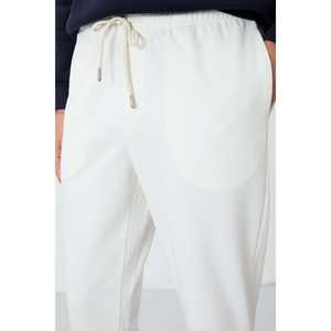 Pantalon de survêtement pour homme, coupe standard, écru, en molleton français, avec poches, 82155 - Product Image 2