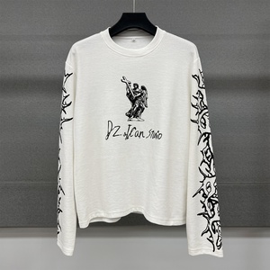 Camiseta Personalizada de Alta Calidad con Estampado, Camiseta Térmica de Manga Larga con Hombros Caídos, Camisetas Extra Grandes para Hombre - Product Image 1