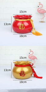 <b>Large</b> Lucky Red Decorative Bucket Flower Growing Pot Wedding Display <b>Plant</b> Stand Metal Rack - Product Image 6