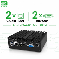Mini PC industriel sans ventilateur BKHD H30 2L2C, intégré avec processeur Intel Celeron Core I3, double LAN Gigabit, double COM RS232 RS485, PC embarqué