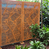 Paneles de Cercado de Acero Corten Cortados con Láser, Estilo Moderno Australiano, Biombos Decorativos para Exteriores, Separadores de Jardín de Acero Rústico
