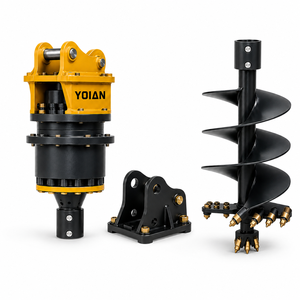 Earth <b>Auger</b> for 1-50T Excavator Hydraulic Post Hole Digger <b>Drill</b> 1871N.m Torque CE Certified Excavator Drilling Attachment - Product Image 1