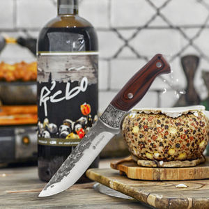 Couteau de boucher à lame fixe forgé en acier inoxydable avec manche en bois pour la cuisine, la viande et la chasse, vente en gros OEM - Product Image 3