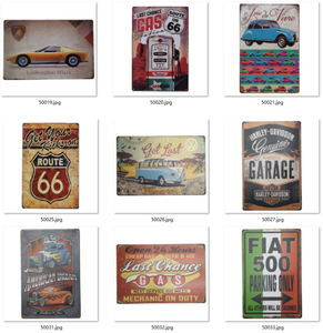 Vente en gros Pub Restaurant Bar Art mural Peinture Bus Plat Plaque métallique <span class=keywords><strong>Indian</strong></span> Motorcycle Tin Signs - Product Image 4