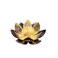 Lampes solaires LED modernes pour jardin extérieur, IP55 étanche, CRI 80, 3500K blanc chaud, lampe de patio, allée, pelouse, design fleur de lotus