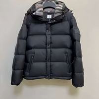 Blouson d'hiver matelassé à capuche pour homme, imprimé abstrait à motifs géométriques, style streetwear moderne, vêtement d'extérieur rembourré et matelassé
