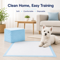 Tapis absorbants bleus OEM pour chiens, surface non tissée douce, support imperméable en PE pour chiots et chiens âgés