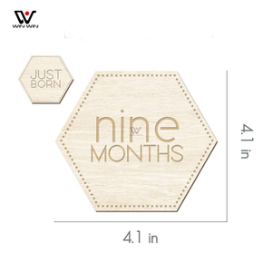 Nouveau-né Photo Props Personnalisé Bébé En Bois Mensuel Jalon Cartes Ensemble En Bois Cafts Cadeaux Double Face Laser Graver - Product Image 5