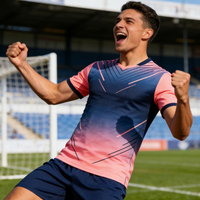 Camiseta de Fútbol de Alta Calidad, Transpirable, de Secado Rápido, con Cuello en V, para Hombre, con Logotipo Personalizado, Impresión por Transferencia de Calor, Corte Holgado